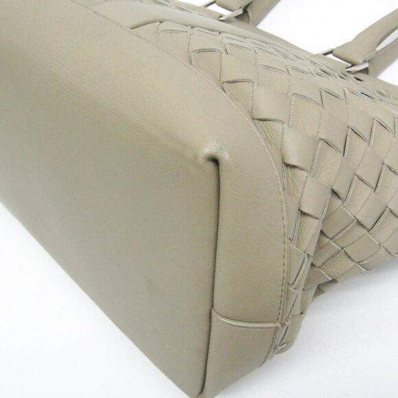 BOTTEGA VENETA Green Leather Intrecciato Tote Bag - Picture 5 of 15